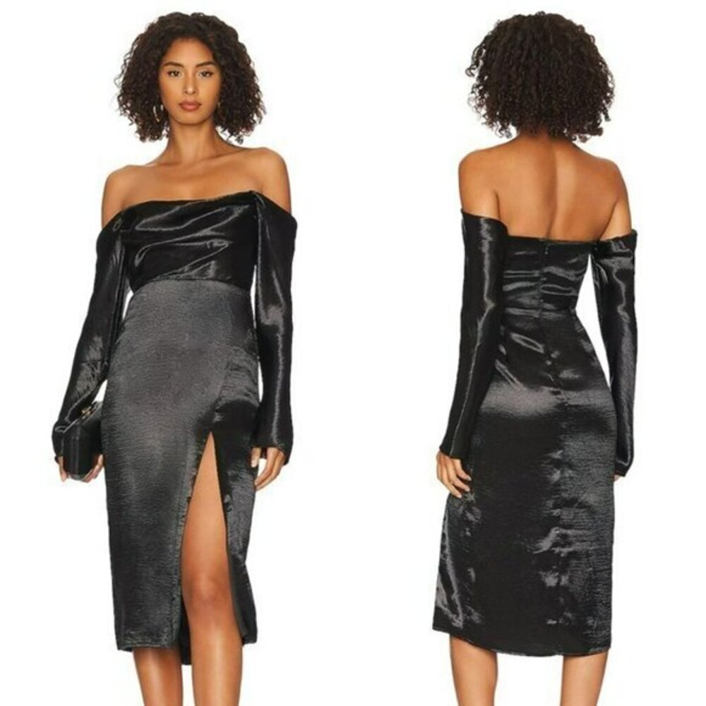 MAJORELLE Cecilia Midi Dress - Black